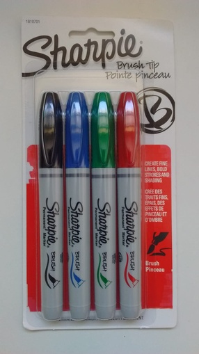 Marcadores Sharpie con puntas de pincel surtidos x 4 (Nuevo)
