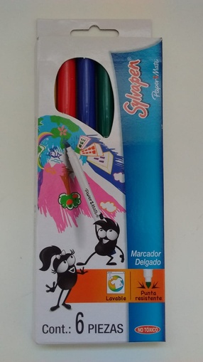 Marcadores delgados de colores Sylvapen Paper Mate x 6 (Nuevo)