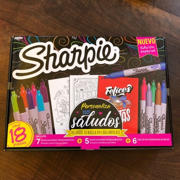 Kit Sharpie - Personaliza tus saludos: 7 marcadores finos, 5 marcadores metálicos, 6 tarjetas (Nuevo)